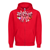 Red easter teacher Zipper Hoodie - CowhideDigitalArt