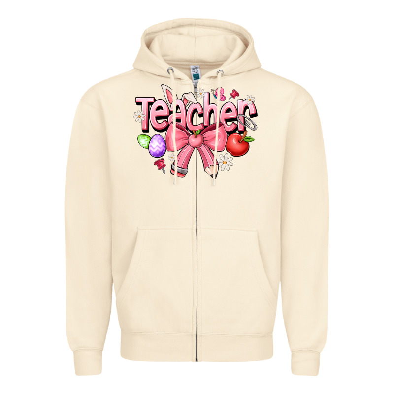Easter Teacher Zipper Hoodie by CowhideDigitalArt | Teevron