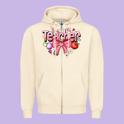 Easter Teacher Zipper Hoodie Designed By Cowhidedigitalart