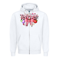 White easter teacher Zipper Hoodie - CowhideDigitalArt