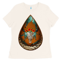 Bone leopard bullskull teardrop earrings Ladies Tee - Jasminsmagicworld