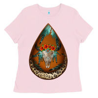 Bubblegum Pink leopard bullskull teardrop earrings Ladies Tee - Jasminsmagicworld