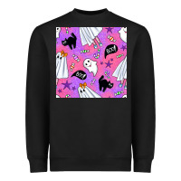 Black cute ghost halloween seamless pattern Heavyweight Sweatshirt - BundleAndBundleShop