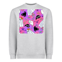 Heather Grey cute ghost halloween seamless pattern Heavyweight Sweatshirt - BundleAndBundleShop