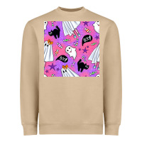 Mushroom cute ghost halloween seamless pattern Heavyweight Sweatshirt - BundleAndBundleShop