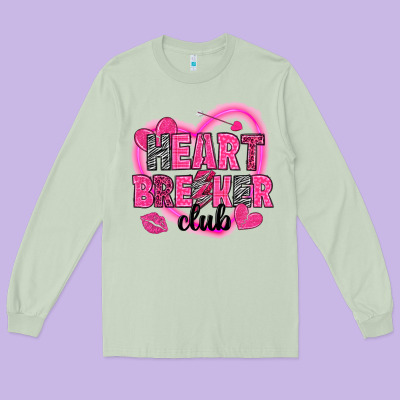 Heart Breaker Club Valentine's Day Long Sleeve Tee Designed By Howdyjamesfarm