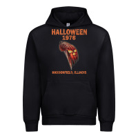 Black Halloween 1978 Holiday Spooky Myers Pumpkin Haddonfield Urban Hoodie - minhPixels