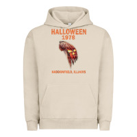 Pigment French Oak Halloween 1978 Holiday Spooky Myers Pumpkin Haddonfield Urban Hoodie - minhPixels