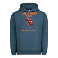 Pigment Midnight Navy Halloween 1978 Holiday Spooky Myers Pumpkin Haddonfield Urban Hoodie - minhPixels