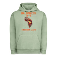 Pigment Oil Green Halloween 1978 Holiday Spooky Myers Pumpkin Haddonfield Urban Hoodie - minhPixels