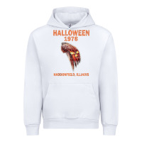 White Halloween 1978 Holiday Spooky Myers Pumpkin Haddonfield Urban Hoodie - minhPixels