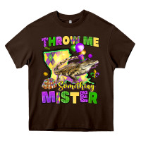 Chocolate Brown throw me something mister louisiana mardi gras Heavy Core Tee - LillyAllenDesigns