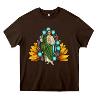 Chocolate Brown san judas gemstone sunflower Heavy Core Tee - JahusDesignShop
