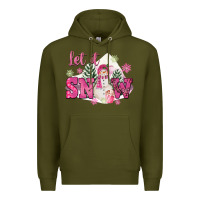 Army Green Let It Snow Pink Christmas Premium Hoodie - FaDigitalArtStudio
