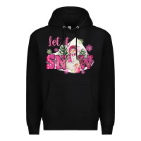 Black Let It Snow Pink Christmas Premium Hoodie - FaDigitalArtStudio