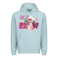 Blue Mist Let It Snow Pink Christmas Premium Hoodie - FaDigitalArtStudio