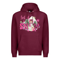 Burgundy Let It Snow Pink Christmas Premium Hoodie - FaDigitalArtStudio