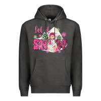 Charcoal Heather Let It Snow Pink Christmas Premium Hoodie - FaDigitalArtStudio