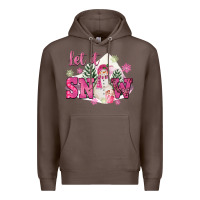 Coffee Let It Snow Pink Christmas Premium Hoodie - FaDigitalArtStudio