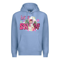 Colony Blue Let It Snow Pink Christmas Premium Hoodie - FaDigitalArtStudio