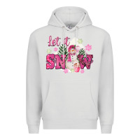 Dove Grey Let It Snow Pink Christmas Premium Hoodie - FaDigitalArtStudio