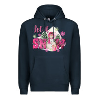 Navy Let It Snow Pink Christmas Premium Hoodie - FaDigitalArtStudio