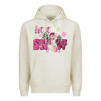Oatmeal Heather Let It Snow Pink Christmas Premium Hoodie - FaDigitalArtStudio