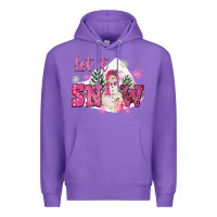 Purple Let It Snow Pink Christmas Premium Hoodie - FaDigitalArtStudio