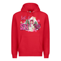 Red Let It Snow Pink Christmas Premium Hoodie - FaDigitalArtStudio