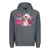 Rock Let It Snow Pink Christmas Premium Hoodie - FaDigitalArtStudio