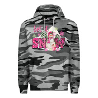 Slate Camo Let It Snow Pink Christmas Premium Hoodie - FaDigitalArtStudio