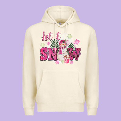 Let It Snow Pink Christmas Premium Hoodie Designed By Fadigitalartstudio