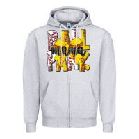 Heather Grey ball park mama Zipper Hoodie - CowhideDigitalArt