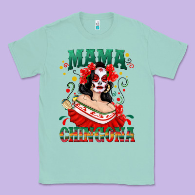 Mama Chingona Skull Classic Tee Designed By Texasbilliewilder