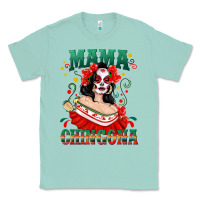 Seafoam Mama Chingona Skull Classic Tee - texasbilliewilder