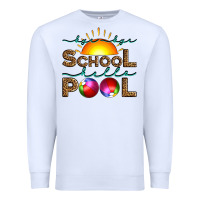 White bye bye school hello pool Premium Sweatshirt - Artiststas