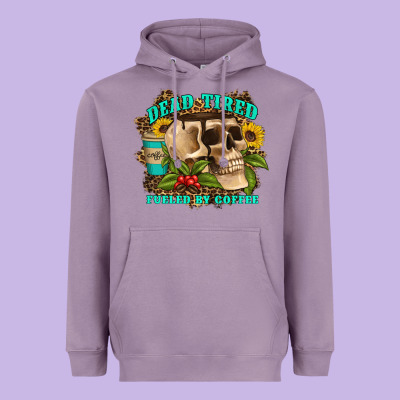 Dead Tired Fueled By Coffee Heavyweight Hoodie Designed By Artiststas