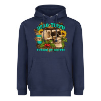 Navy dead tired fueled by coffee Heavyweight Hoodie - Artiststas