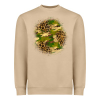 Mushroom camouflage and leopard patch Heavyweight Sweatshirt - BundleAndBundleShop