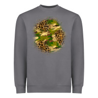 Camouflage And Leopard Patch Heavyweight Sweatshirt | Teevron