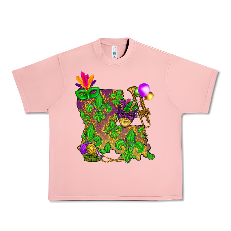 Louisiana Map Mardi Gras Urban Heavy Tee by HowdyJamesFarm | Teevron