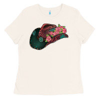 Bone leopard flowers cowboy hat Ladies Tee - Jasminsmagicworld