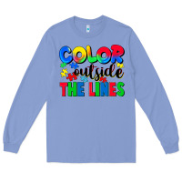 Colony Blue Color outside the lines Long Sleeve Tee - CowGirlArtShop