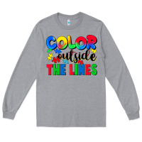 Heather Grey Color outside the lines Long Sleeve Tee - CowGirlArtShop