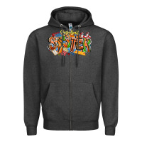 Charcoal Heather basketball sister Zipper Hoodie - CowhideDigitalArt