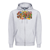 Heather Grey basketball sister Zipper Hoodie - CowhideDigitalArt