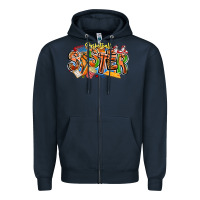 Navy basketball sister Zipper Hoodie - CowhideDigitalArt