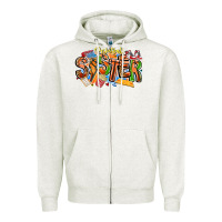 Oatmeal Heather basketball sister Zipper Hoodie - CowhideDigitalArt