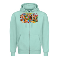 Seafoam basketball sister Zipper Hoodie - CowhideDigitalArt