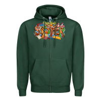 Sports Green basketball sister Zipper Hoodie - CowhideDigitalArt